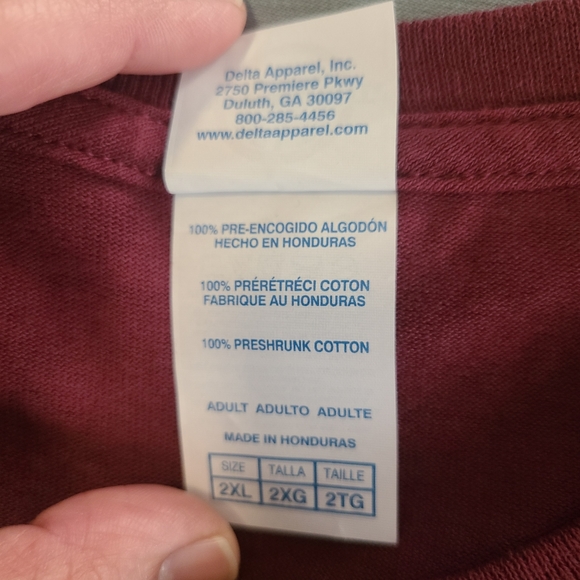 Delta Pro Weight Las Vegas Nevada Embroidered Tee Shirt Burgundy Size 2XL - Picture 5 of 8